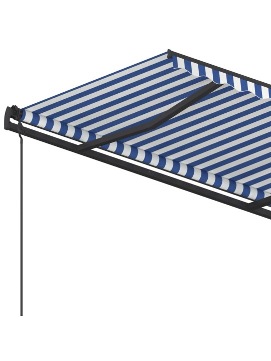 Automatiniu būdu ištraukiama markizė, mėlyna ir balta, 5x3,5m