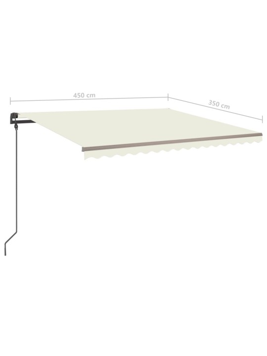 Automatinė markizė su LED/vėjo jutikliu, kreminė, 5x3,5m
