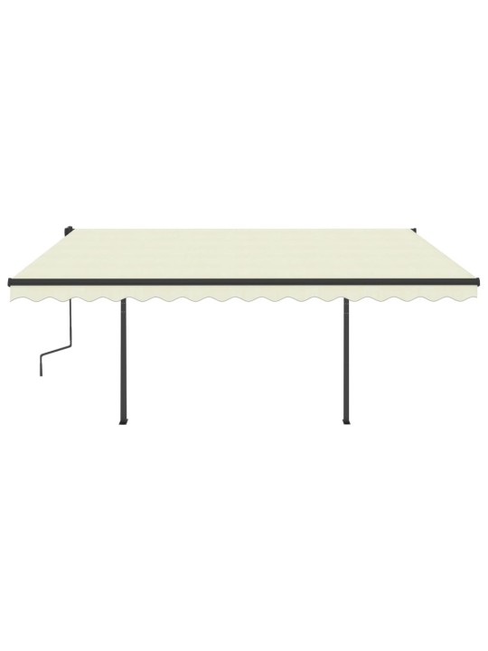 Automatinė markizė su LED/vėjo jutikliu, kreminė, 5x3,5m
