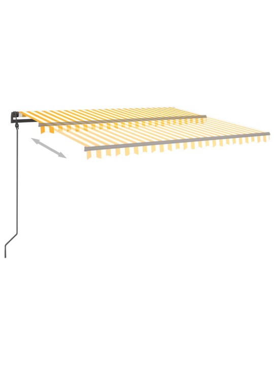Automatinė markizė su LED/vėjo jutikliu, geltona/balta, 5x3,5m