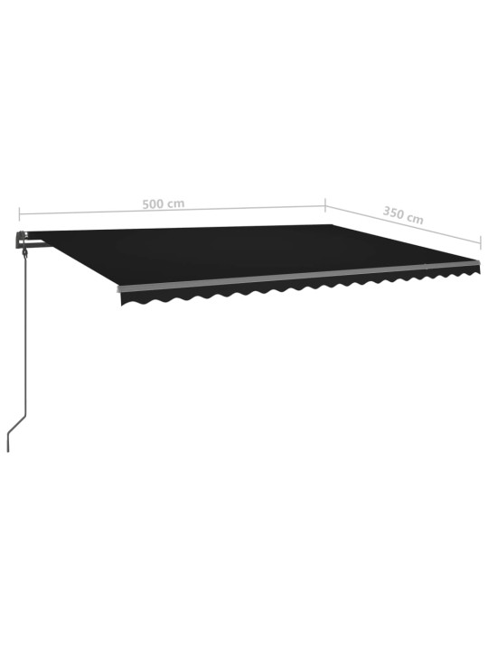 Automatinė markizė su LED/vėjo jutikliu, antracito, 5x3,5m