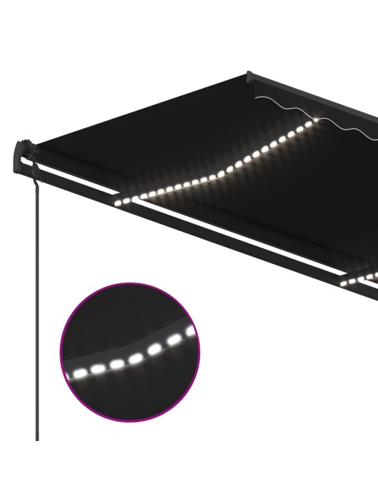 Automatinė markizė su LED/vėjo jutikliu, antracito, 5x3,5m