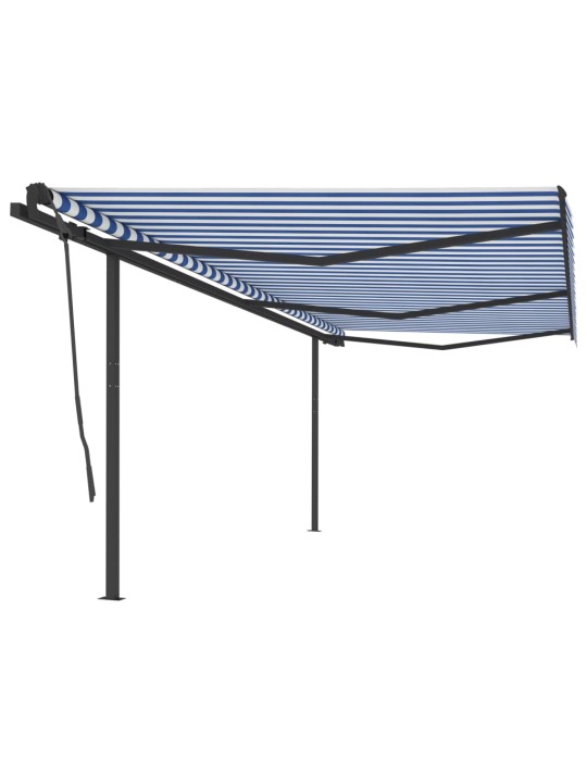 Rankiniu būdu ištraukiama markizė, mėlyna ir balta, 6x3,5m