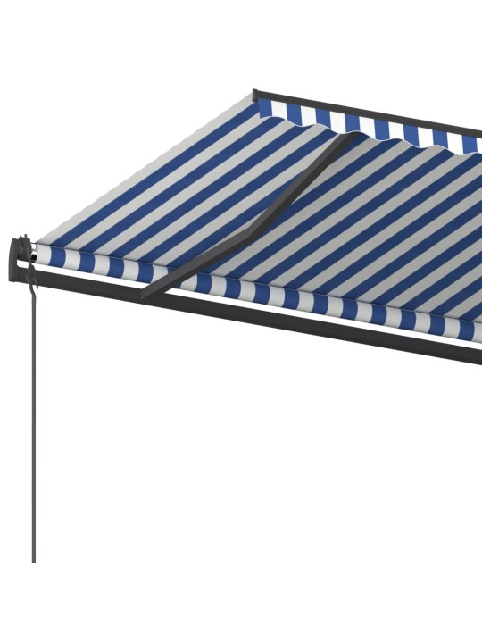 Rankiniu būdu ištraukiama markizė, mėlyna ir balta, 6x3,5m