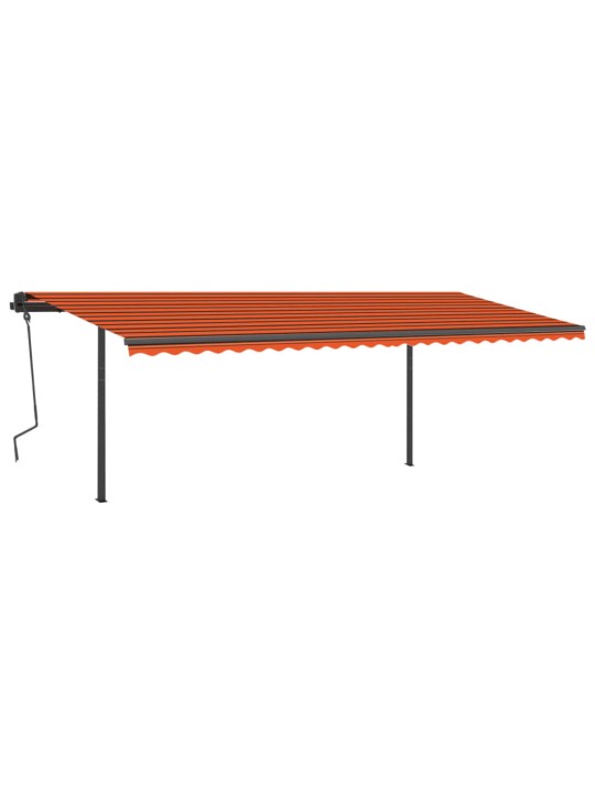 Rankiniu būdu ištraukiama markizė, oranžinė ir ruda, 6x3,5m