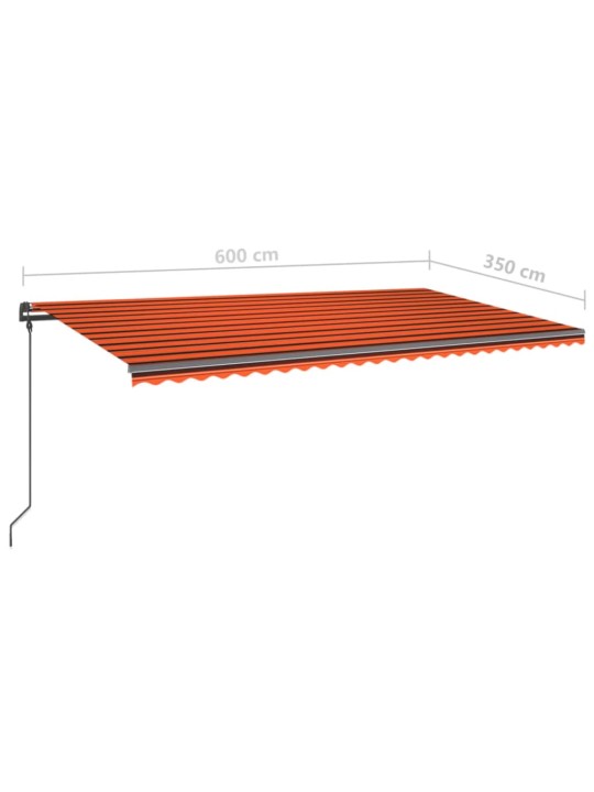 Rankiniu būdu ištraukiama markizė, oranžinė ir ruda, 6x3,5m