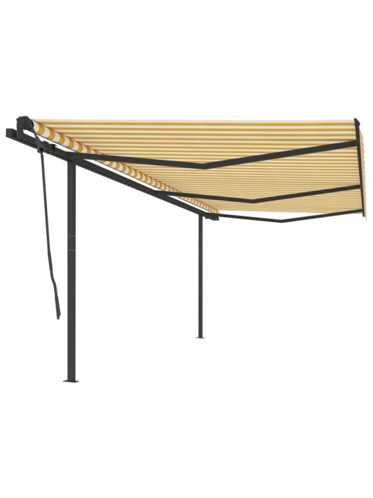 Automatiniu būdu ištraukiama markizė, geltona/balta, 6x3,5m