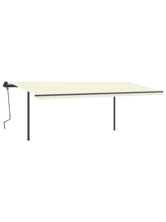 Automatinė markizė su LED/vėjo jutikliu, kreminė, 6x3,5m
