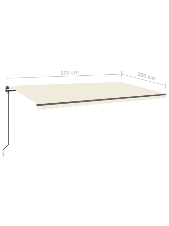 Automatinė markizė su LED/vėjo jutikliu, kreminė, 6x3,5m