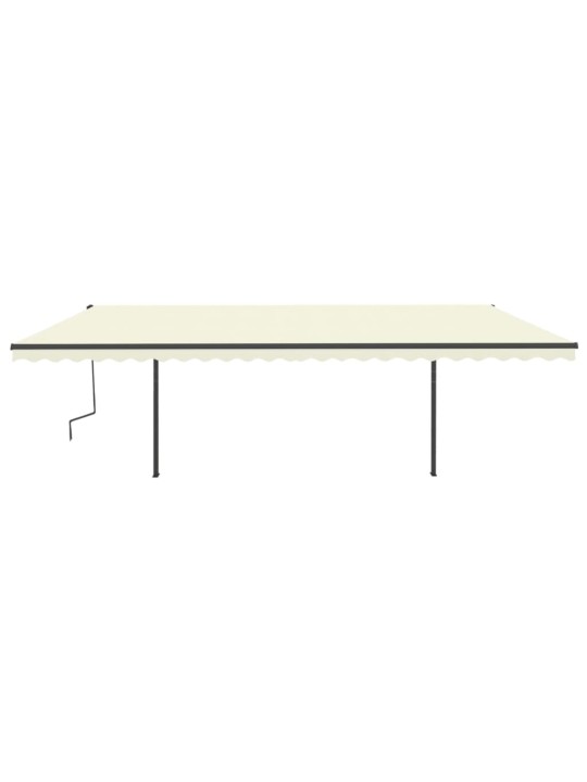 Automatinė markizė su LED/vėjo jutikliu, kreminė, 6x3,5m
