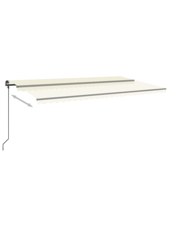 Automatinė markizė su LED/vėjo jutikliu, kreminė, 6x3,5m