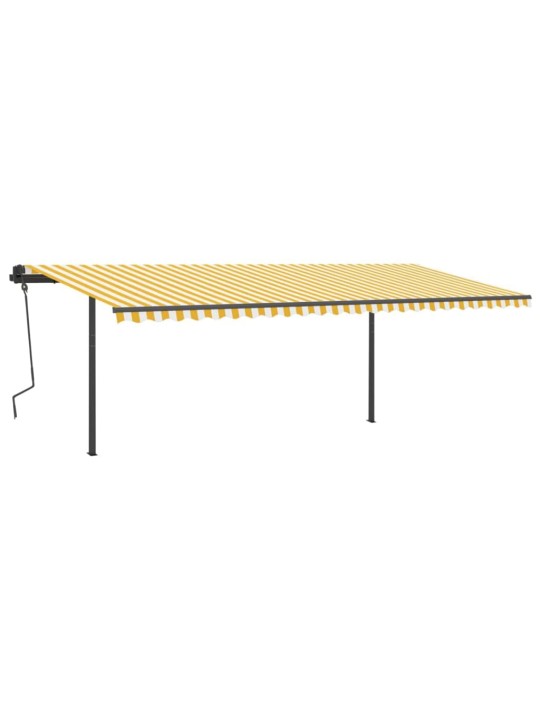 Automatinė markizė su LED/vėjo jutikliu, geltona/balta, 6x3,5m