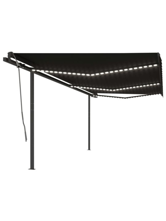 Automatinė markizė su LED/vėjo jutikliu, antracito, 6x3,5m