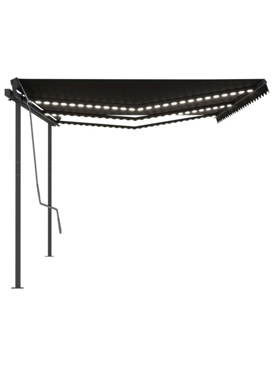 Automatinė markizė su LED/vėjo jutikliu, antracito, 6x3,5m