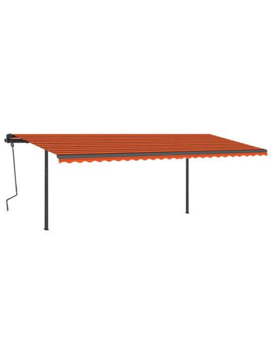 Automatinė markizė su LED/vėjo jutikliu, oranžinė/ruda, 6x3,5m