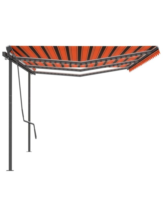Automatinė markizė su LED/vėjo jutikliu, oranžinė/ruda, 6x3,5m