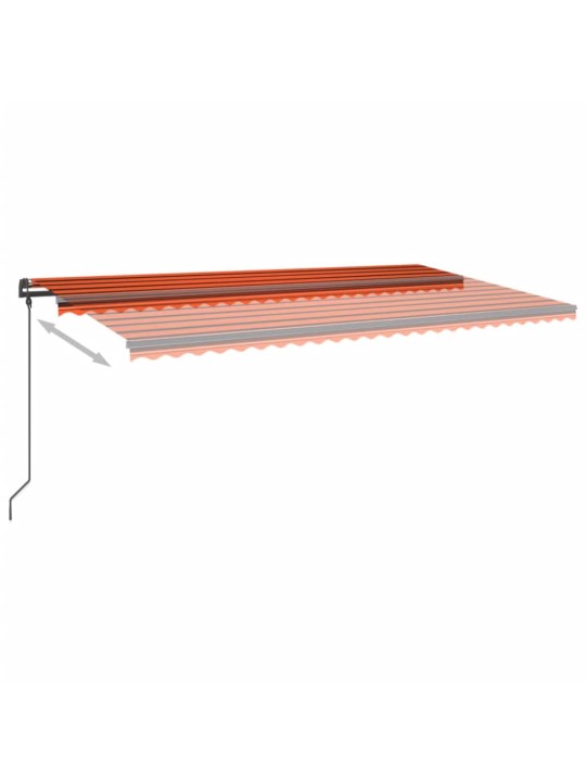 Automatinė markizė su LED/vėjo jutikliu, oranžinė/ruda, 6x3,5m