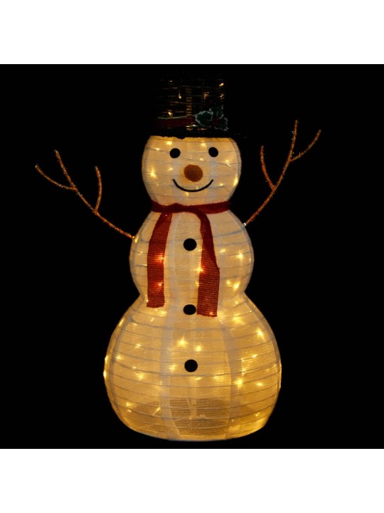 Kalėdų dekoracija sniego senis, 90cm, prabangus audinys, LED