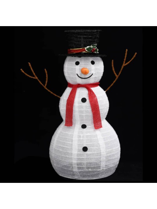Kalėdų dekoracija sniego senis, 90cm, prabangus audinys, LED