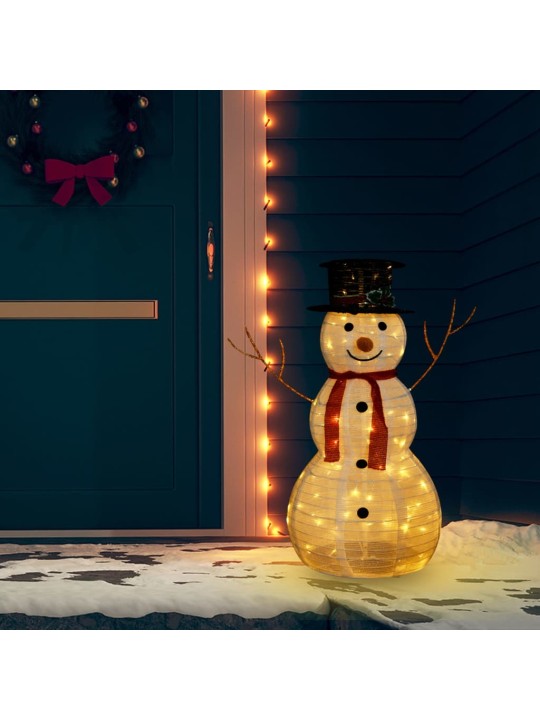 Kalėdų dekoracija sniego senis, 90cm, prabangus audinys, LED