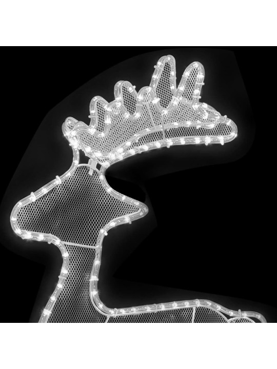 Kalėdų dekoracija elnias, 60x24x89cm, 306 LED, tinklinė