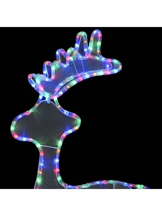Kalėdų dekoracija elnias, 60x24x89cm, 306 LED, tinklinė