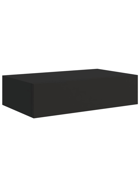Lentynos su stalčiais, 2vnt., juodos, 40x23,5x10cm, MDF