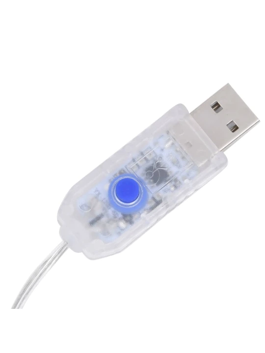 Girlianda žvaigždės ir mėnuliai, 345 šaltos baltos LED lemputės