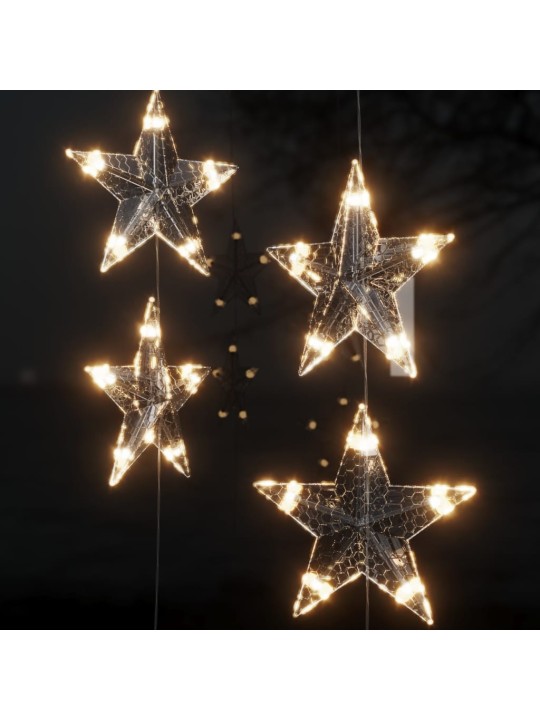 LED žvaigždžių užuolaida, 200 šiltų baltų LED lempučių