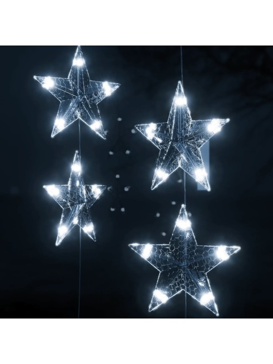 LED žvaigždžių užuolaida, 200 šaltų baltų LED lempučių