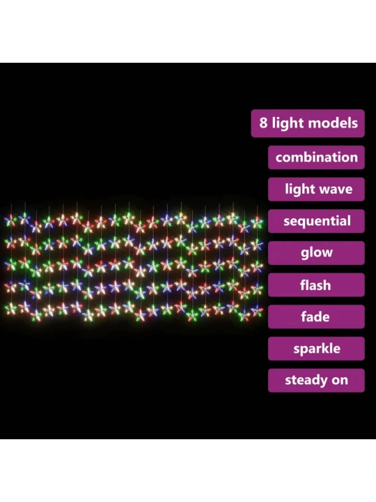 LED žvaigždžių užuolaida, 500 spalvotų LED lempučių
