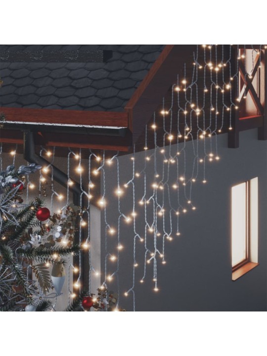 LED girlianda varvekliai, 10m, 400 šiltų baltų LED, 8 funkcijos