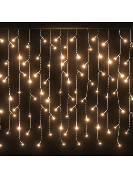 LED girlianda varvekliai, 10m, 400 šiltų baltų LED, 8 funkcijos