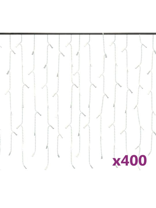 LED girlianda varvekliai, 10m, 400 spalvotų LED, 8 funkcijos