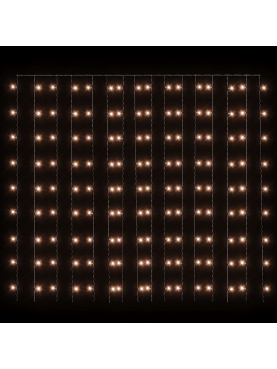 LED lempučių užuolaida, 3x3m, 300 šiltų baltų LED lempučių