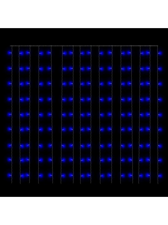 LED lempučių užuolaida, 3x3m, 300 mėlynų LED lempučių