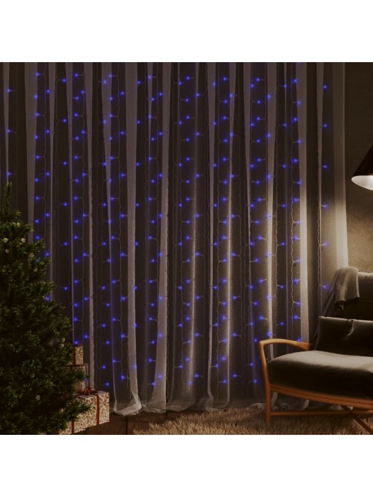 LED lempučių užuolaida, 3x3m, 300 mėlynų LED lempučių