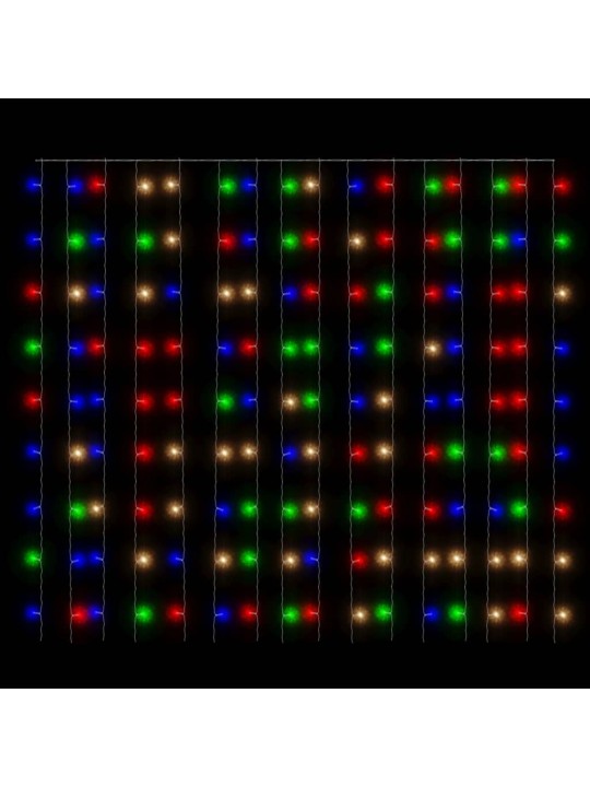LED lempučių užuolaida, 3x3m, 300 spalvotų LED lempučių
