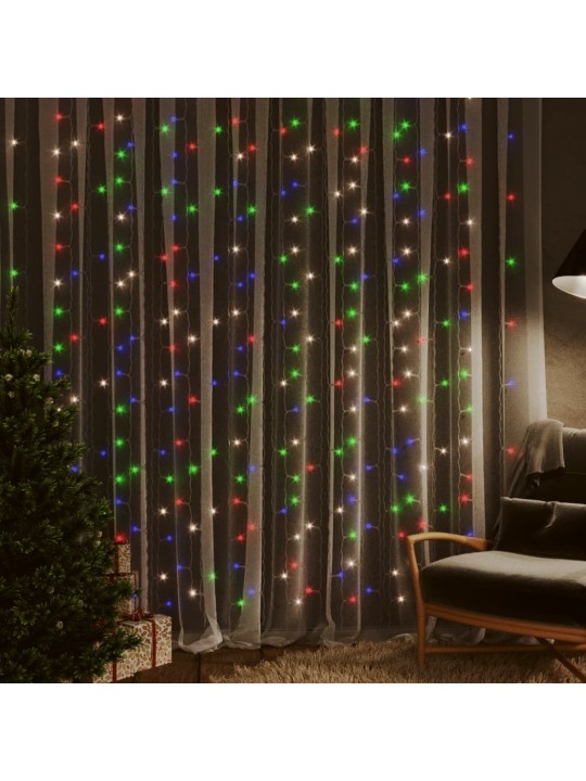 LED lempučių užuolaida, 3x3m, 300 spalvotų LED lempučių