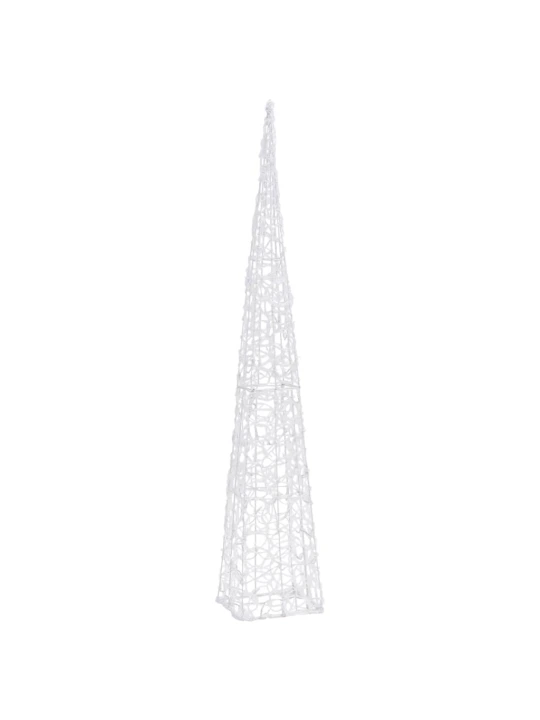 Akrilinė LED dekoracija kūgis, šaltos baltos spalvos, 120cm