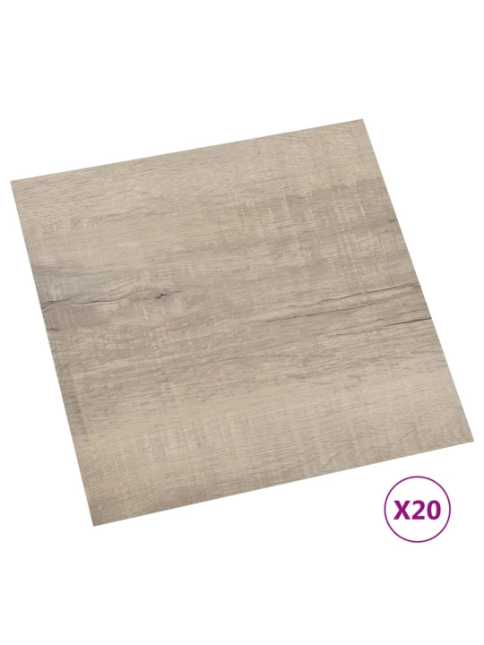 Grindų plokštės, 20vnt., taupe, 1,86m², PVC, prilimpančios
