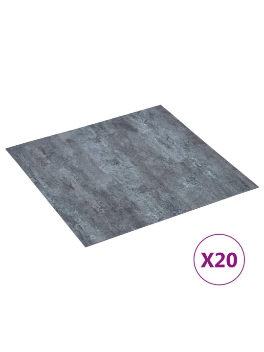 Grindų plokštės, 20vnt., pilkos, 1,86m², PVC, prilimpančios