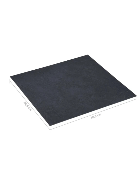 Grindų plokštės, 20vnt., juodos, 1,86m², PVC, prilimpančios