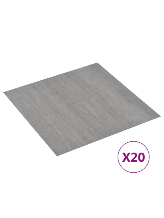 Grindų plokštės, 20vnt., pilkos, 1,86m², PVC, prilimpančios