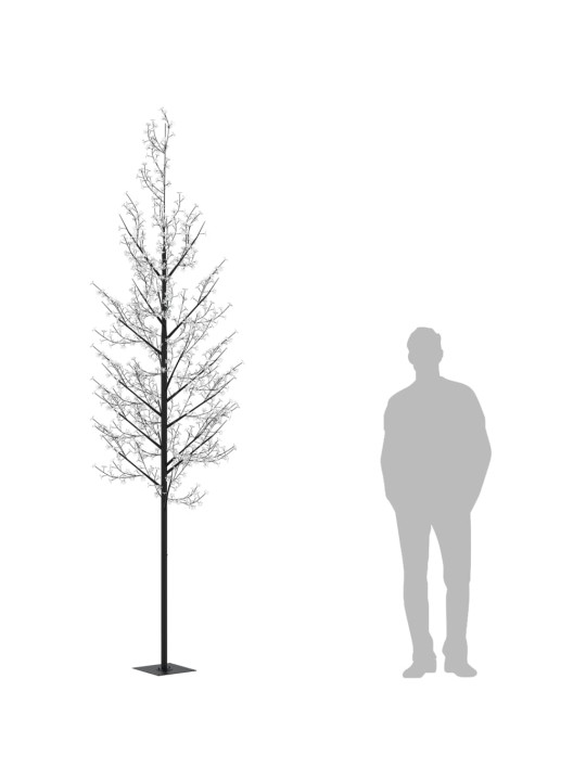 Kalėdinis medis, 400cm, 1200 spalvotų LED, su vyšnių žiedais