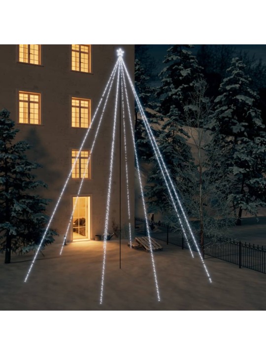 Kalėdų eglutės girlianda, 1300 šaltos baltos spalvos LED, 8m