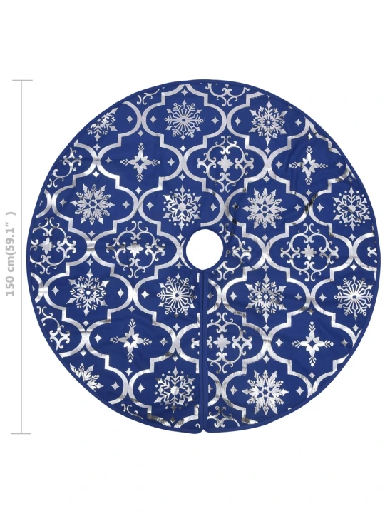 Prabangus kilimėlis po eglute su kojine, mėlyni, 150cm, audinys