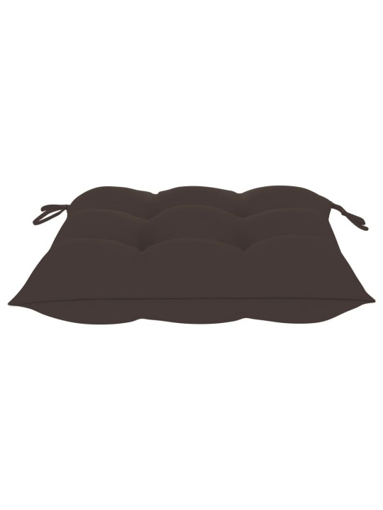 Sodo kėdės su taupe spalvos pagalvėlėmis, 8vnt., tikmedis