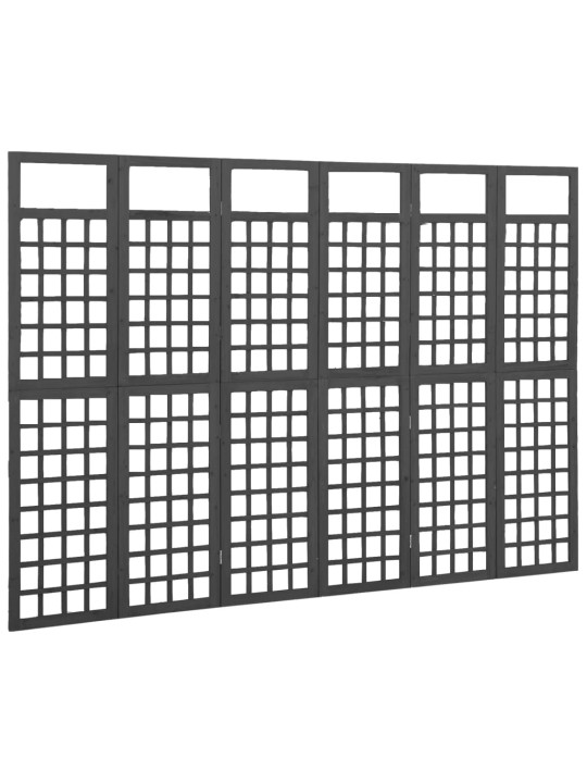Kambario pertvara/treliažas, 6 dalių, juoda, 242,5x180cm, eglė