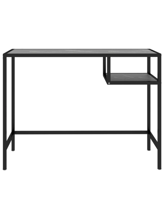 Kompiuterio stalas, juodas marmuro, 100x36x74cm, stiklas
